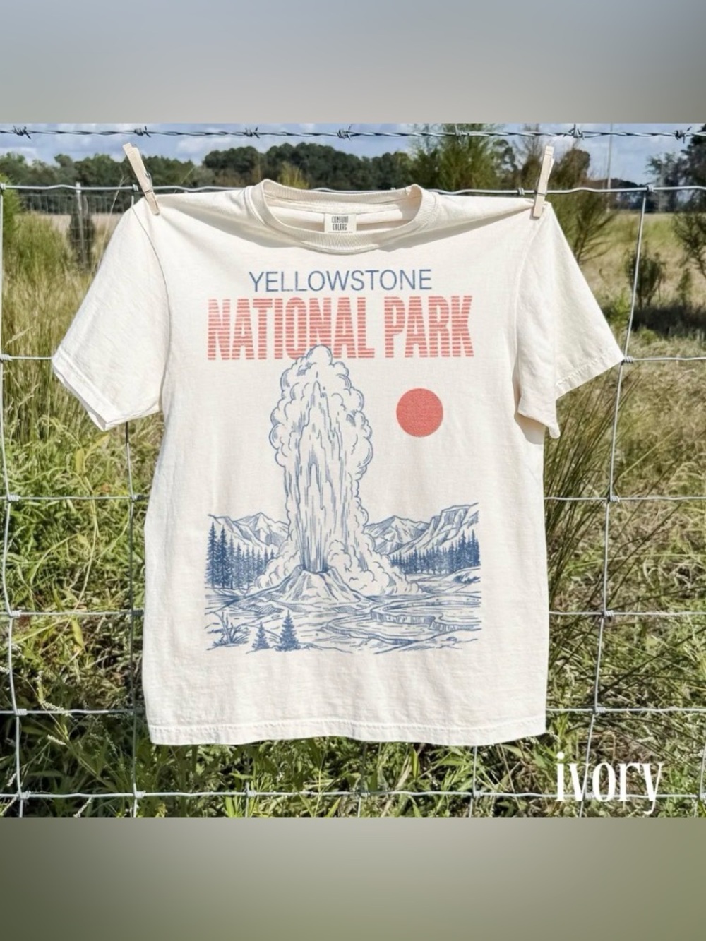 Yellowstone National Park Graphic Tee, Geysers Mountain National T-Shirt